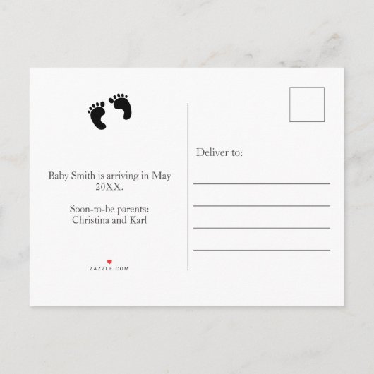 Confetti Burgund Schwangerschaft Ankündigung Postk (Rückseite)