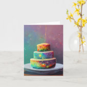 Confetti Cake Space Karte (Gelbe Blume)