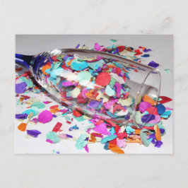 Confetti & Champagne Flute Neues Jahr Feiertagspostkarte