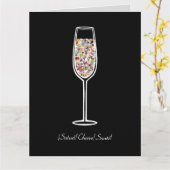 Confetti Champagne Glass Celebration Card Karte (Gelbe Blume)