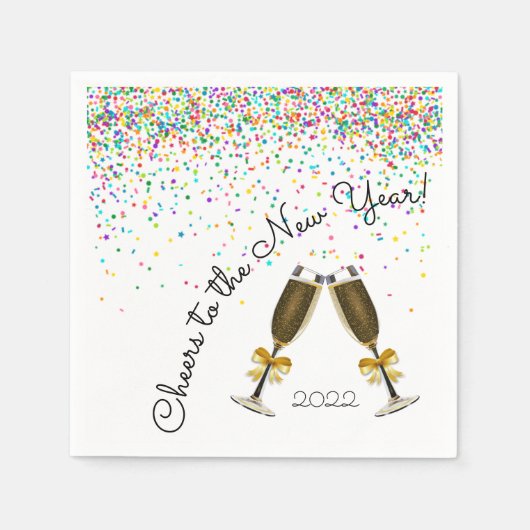 Confetti Champagne Paper Napkin Serviette (Vorderseite)
