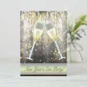 Confetti Champagne Silvester Party Einladungen (Stehend Vorderseite)