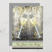 Confetti Champagne Silvester Party Einladungen (Vorne/Hinten)