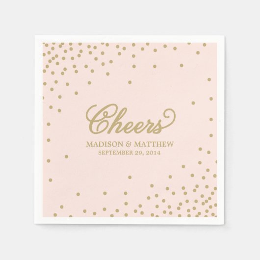 Confetti Cheers | Personalisiert Paper Napkins Serviette (Vorderseite)