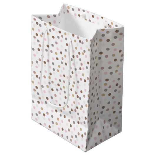 Confetti Chic (Punkte) Mittlere Geschenktüte (Vorderseite Schrägansicht)