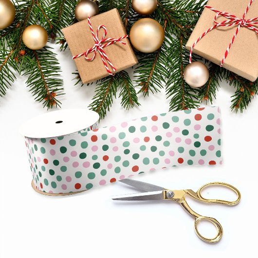 Confetti Christmas Modern Pattern Ribbon Satinband