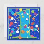 Confetti Circus 1. Geburtstag Party Einladung (Vorderseite)