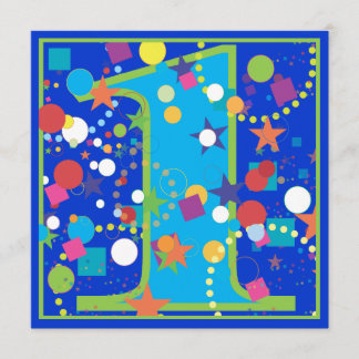 Confetti Circus 1. Geburtstag Party Einladung