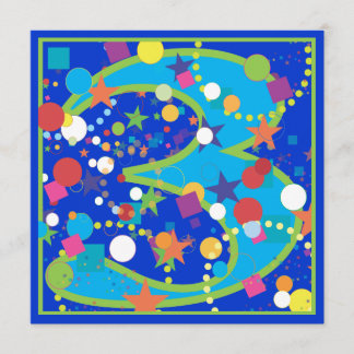 Confetti Circus 3. Geburtstag Party Einladung