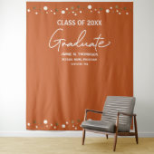 Confetti Class Orange Gold School Background grad Wandteppich (Beispiel)