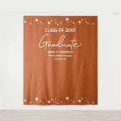 Confetti Class Orange Gold School Background grad Wandteppich (Vorderseite)