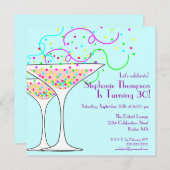 Confetti Cocktail Geburtstagsparty Einladung (Vorne/Hinten)