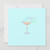 Confetti Cocktail Geburtstagsparty Einladung (Rückseite)