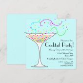 Confetti Cocktail Party Einladung (Vorne/Hinten)