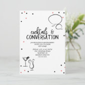Confetti Cocktails & Conversation House Party Einladung (Stehend Vorderseite)