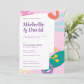 Confetti Collage Einladung zur Hochzeit (Stehend Vorderseite)