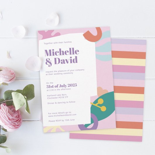 Confetti Collage Einladung zur Hochzeit