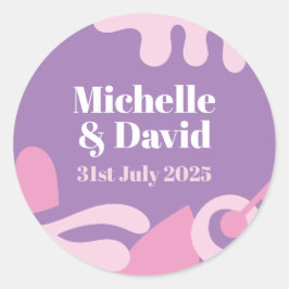 Confetti Collage klassischer Rundaufkleber Runder Aufkleber