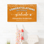 Confetti Congratulations 8th Grade Graduate Orange Banner (Insitu)