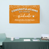 Confetti Congratulations 8th Grade Graduate Orange Banner (Messeveranstaltung)