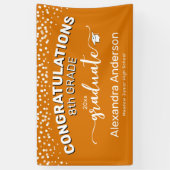 Confetti Congratulations 8th Grade Graduate Orange Banner (Vertikal)