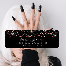 Confetti Crystals Pink Rose Gold Schwarz-weiße Mar