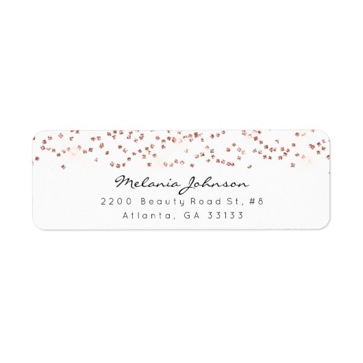 Confetti Crystals Pink Rose Gold Weißer Minimal (Vorne)