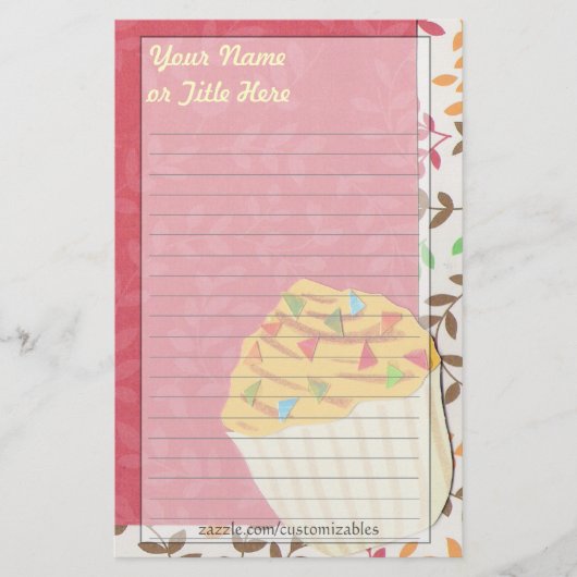 Confetti Cupcake Stationary Briefpapier (Vorderseite)