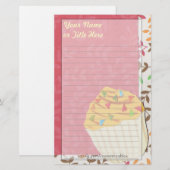 Confetti Cupcake Stationary Briefpapier (Vorne/Hinten)