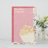 Confetti Cupcake Stationary Briefpapier (Stehend Vorderseite)
