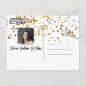 Confetti Custom Foto Abschluss Save the Date Ankündigungspostkarte (Rückseite)