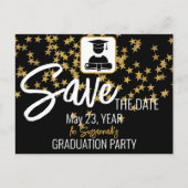 Confetti Custom Foto Abschluss Save the Date Ankündigungspostkarte (Vorderseite)