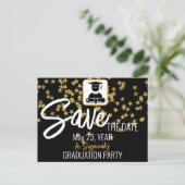 Confetti Custom Foto Abschluss Save the Date Ankündigungspostkarte (Stehend Vorderseite)
