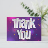 Confetti Dankeschön Karte (Stehend Vorderseite)