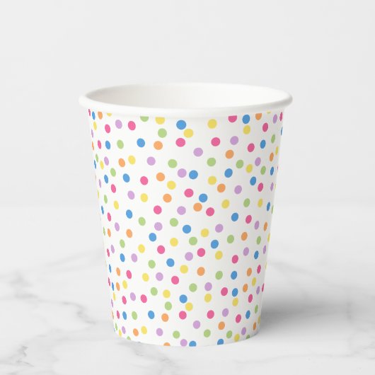 Confetti Dazzle (Punkte) Pappbecher (Vorderseite)