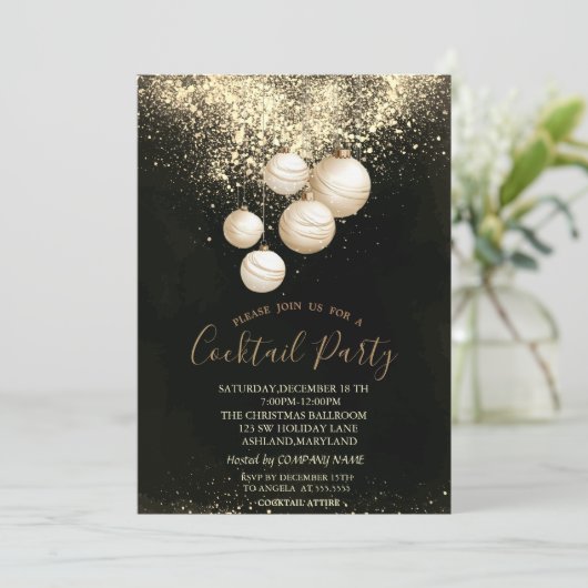 Confetti Decoration Balls Weihnachts-Party Einladung (Stehend Vorderseite)