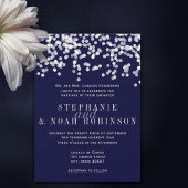 Confetti Deep Navy Stars Einladung Hochzeit