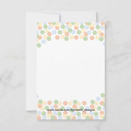 Confetti Dot Baby Dusche Einladung (Rückseite)