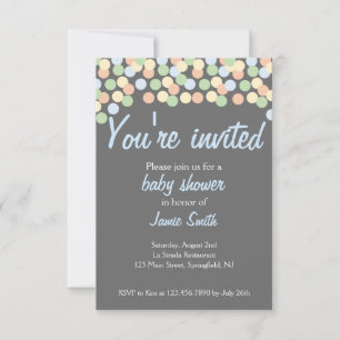 Confetti Dot Baby Dusche Einladung