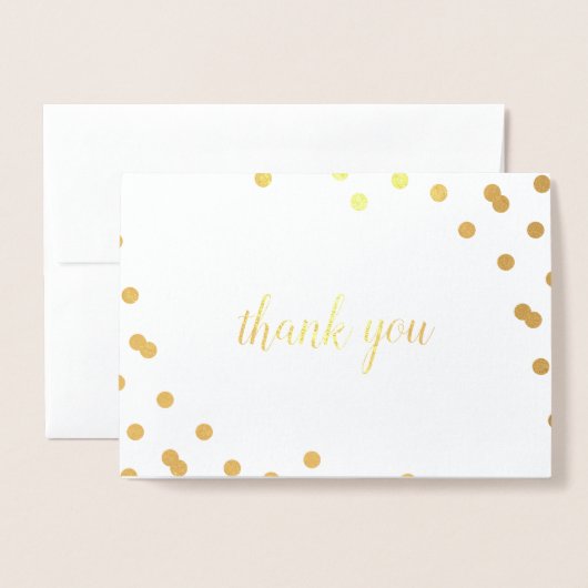 Confetti Dot Gold Foil Blank Danke Karte (Vorderseite mit Umschlag)