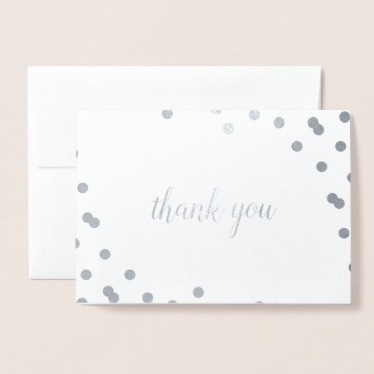 Confetti Dot Silver Foil Blank Danke Karte (Vorderseite mit Umschlag)