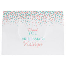 Confetti dots aquamarin korallorange Hochzeitsgesc