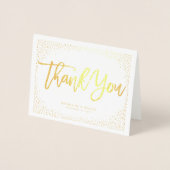 Confetti Dots Chic Brush Script Wedding Vielen Dan Folienkarte (Vorderseite)