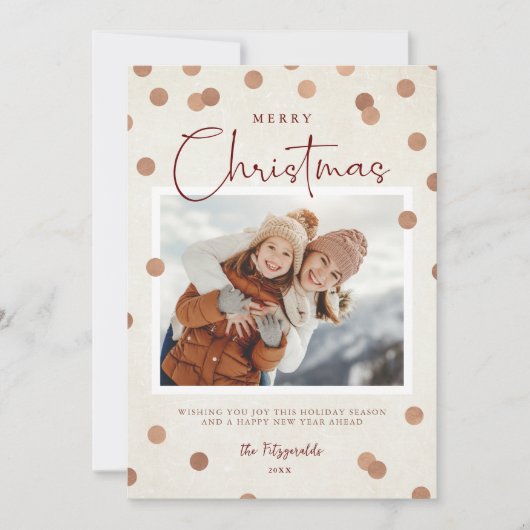 Confetti Dots Frohe Weihnachten 2 Foto (Vorderseite)