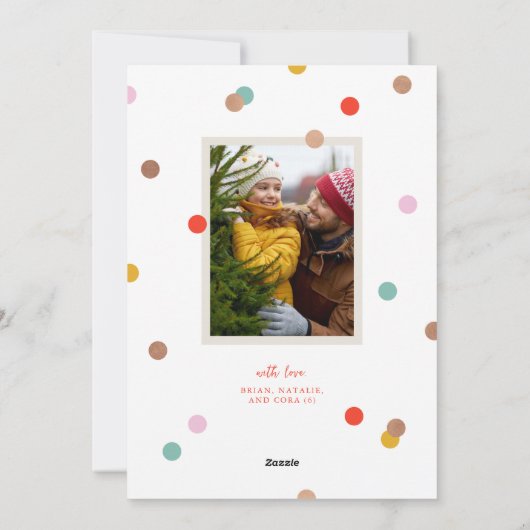 Confetti Dots Frohe Weihnachten 2 Foto (Rückseite)