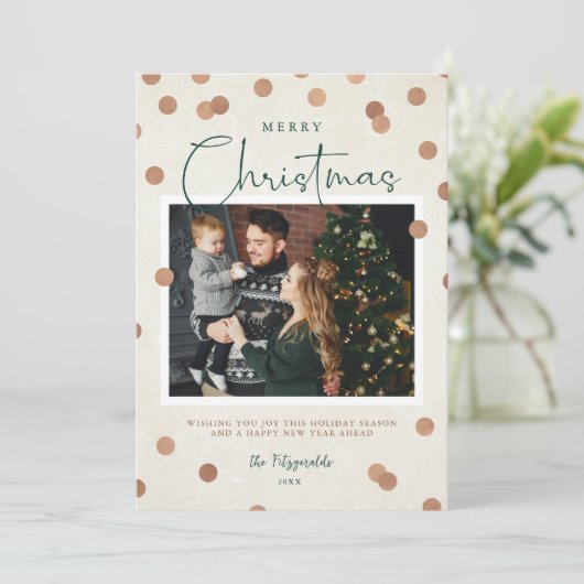 Confetti Dots Frohe Weihnachten 2 Foto (Stehend Vorderseite)