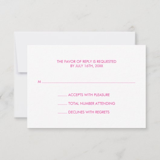 Confetti Dots Hot Pink Bat Mitzvah UAWG RSVP Karte (Rückseite)