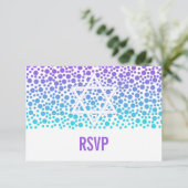 Confetti Dots Lila Aquamarin Bat Mitzvah UAWG RSVP Karte (Stehend Vorderseite)