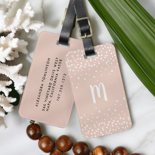 Confetti Dots Monogram Gepäcktag   Blüte Gepäckanhänger