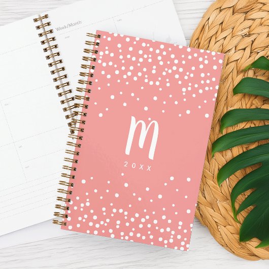 Confetti Dots Monogram Planer | Koralle